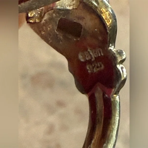 Vintage Sajen Sterling Silver Mother Of Pearl & Purple Quartz Ring Size 8 - Picture 8 of 9